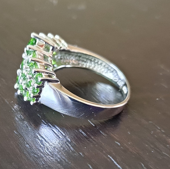 Sterling Silver & Chrome Diopside Ring • size 6.75 - Picture 8 of 9